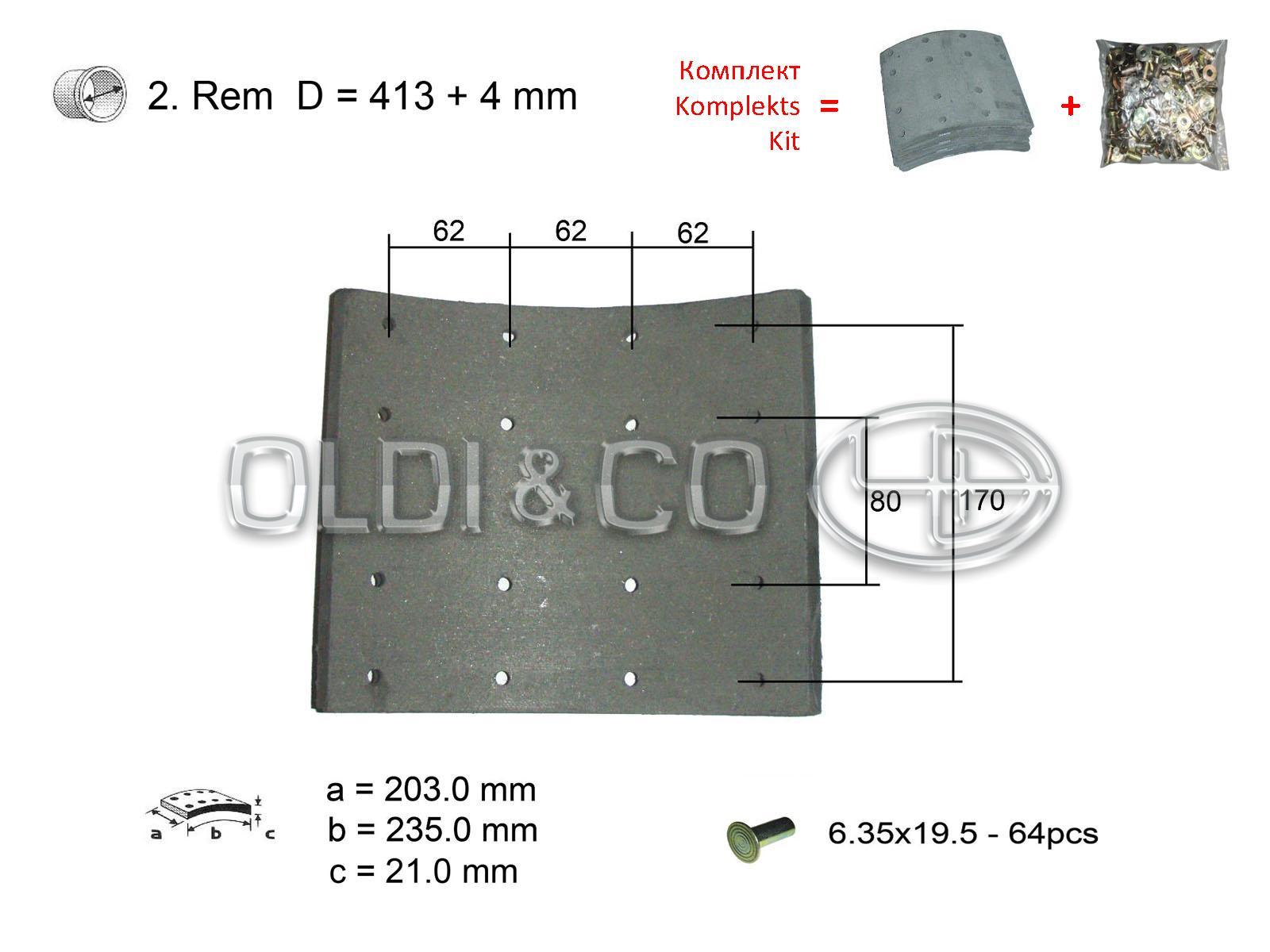 11.037.23477 Brake system → Brake lining kit